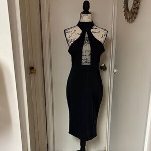 Elegant Black Halter Dress